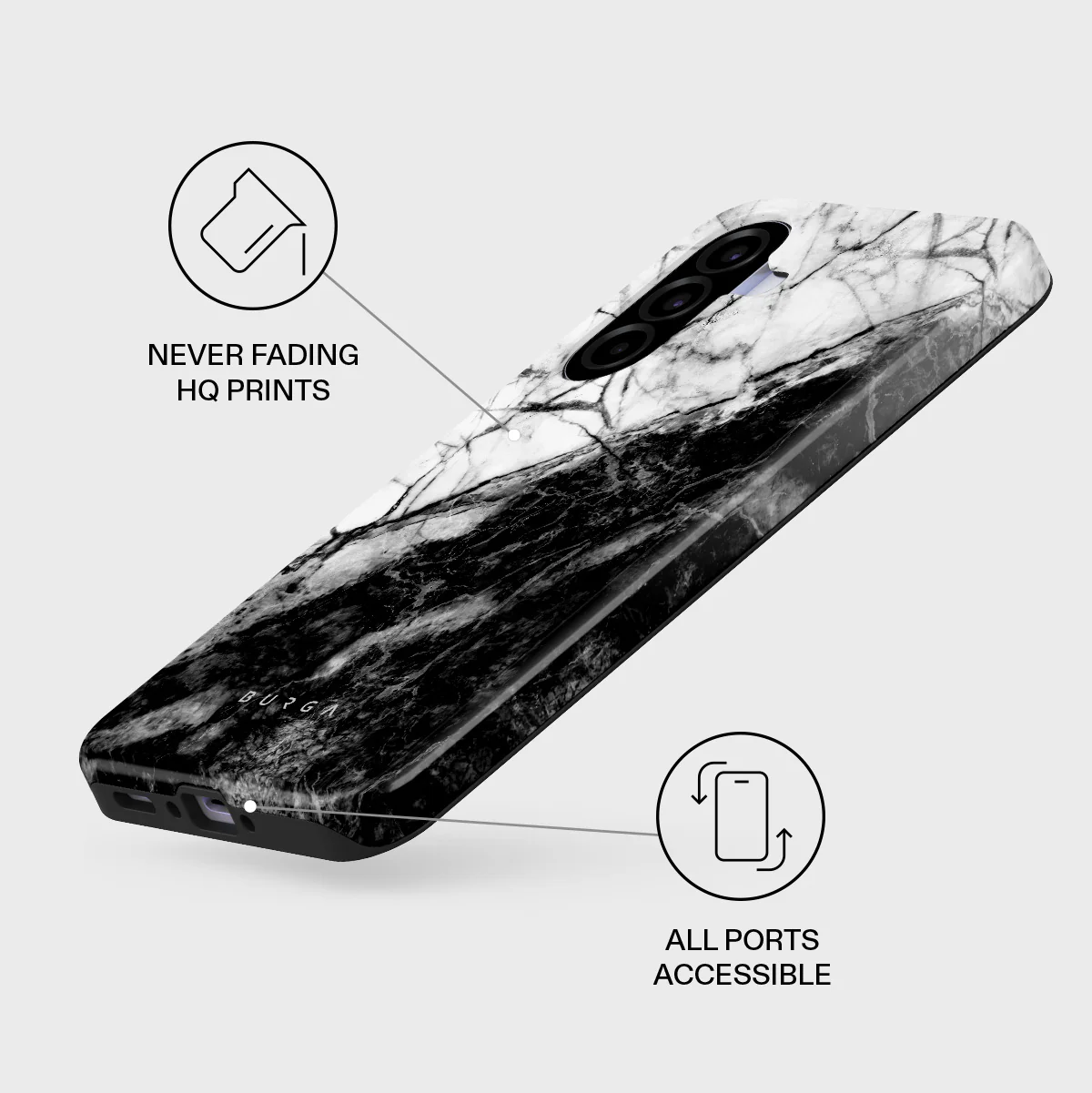 Fatal Contradiction - Black & White Marble Samsung Galaxy A37 5G Case - Image 3