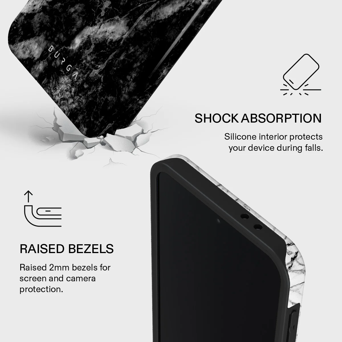 Fatal Contradiction - Black & White Marble Samsung Galaxy A37 5G Case - Image 4