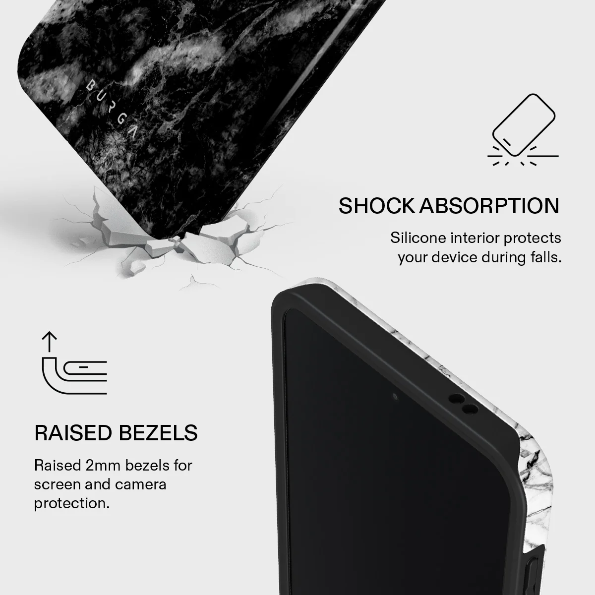 Fatal Contradiction - Black & White Marble Samsung Galaxy A57 5G Case - Image 4