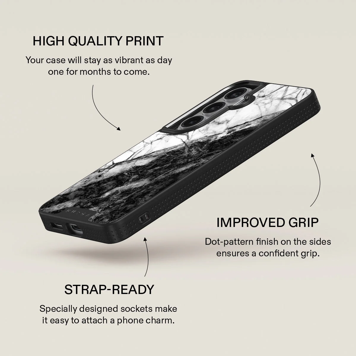 Fatal Contradiction - Black & White Marble Samsung Galaxy S26 Case - Image 16