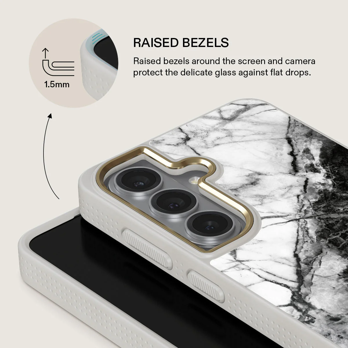 Fatal Contradiction - Black & White Marble Samsung Galaxy S26 Case - Image 29