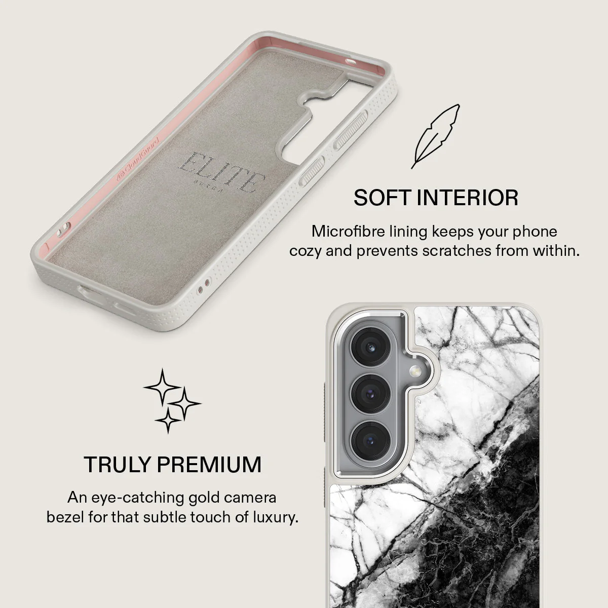 Fatal Contradiction - Black & White Marble Samsung Galaxy S26 Case - Image 38