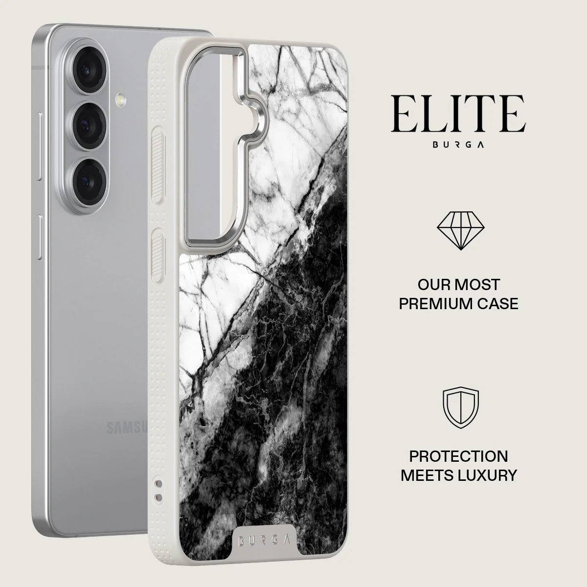 Fatal Contradiction - Black & White Marble Samsung Galaxy S26 Plus Case - Image 34