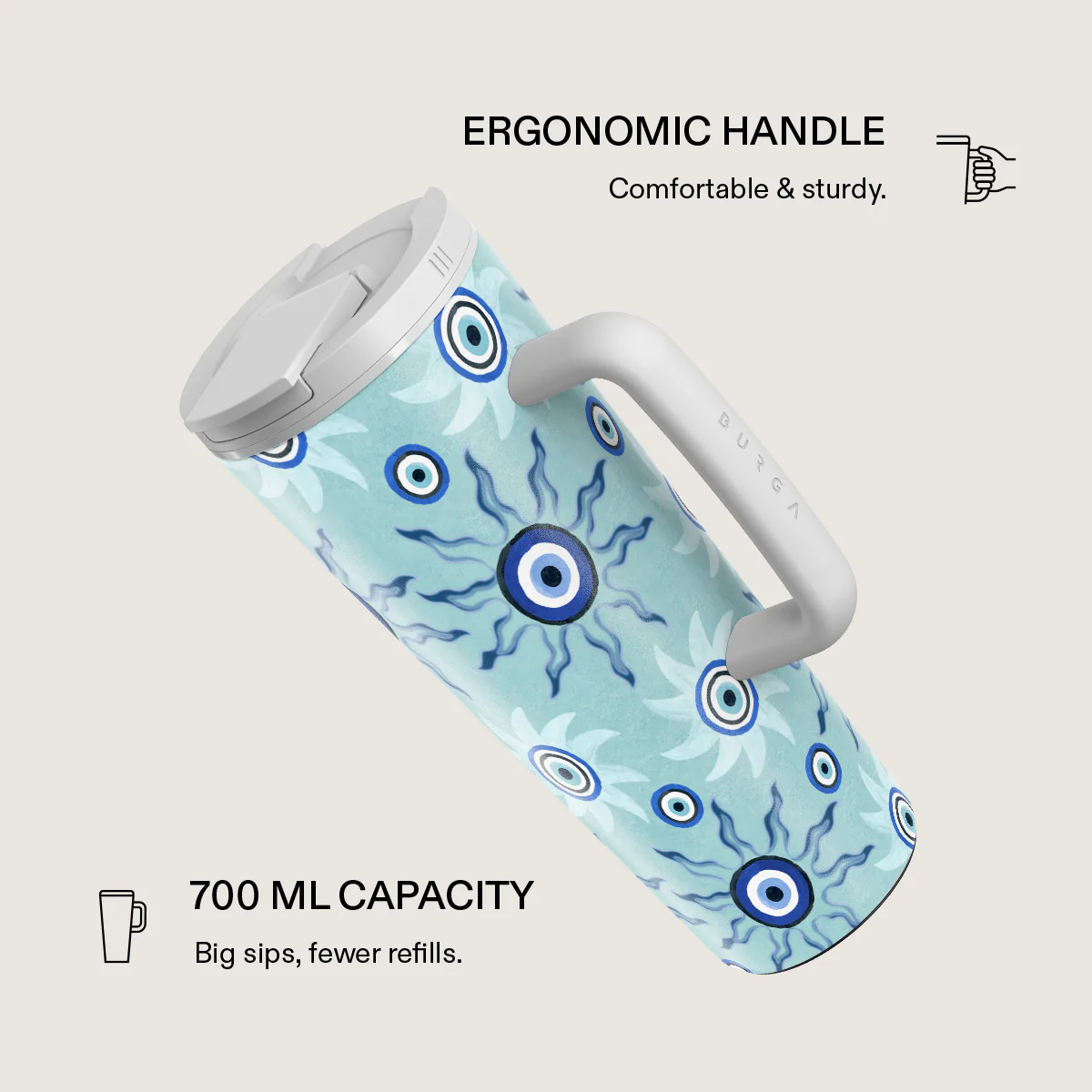 Blue Gaze - EasyGrip Travel Mug - Image 2