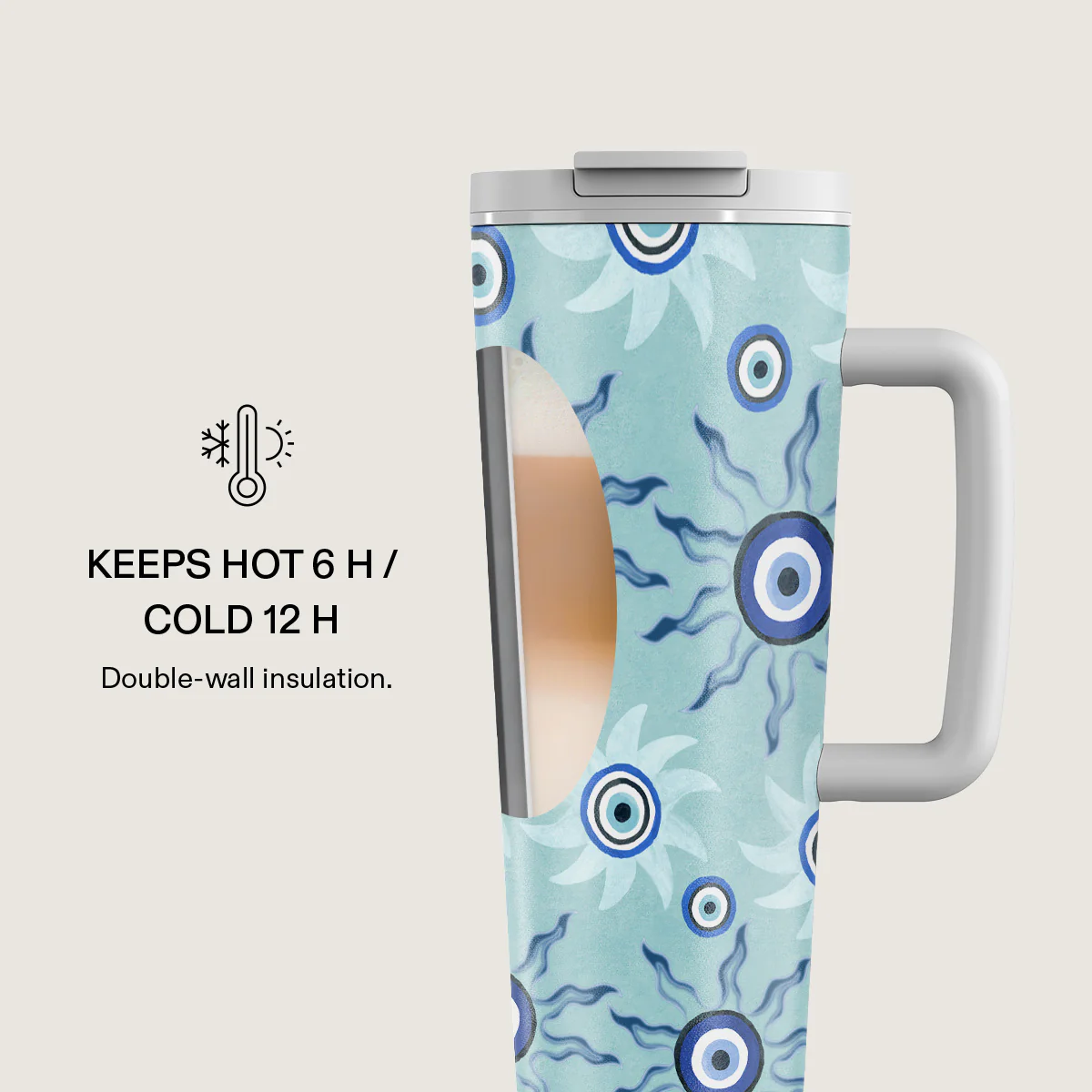 Blue Gaze - EasyGrip Travel Mug - Image 4