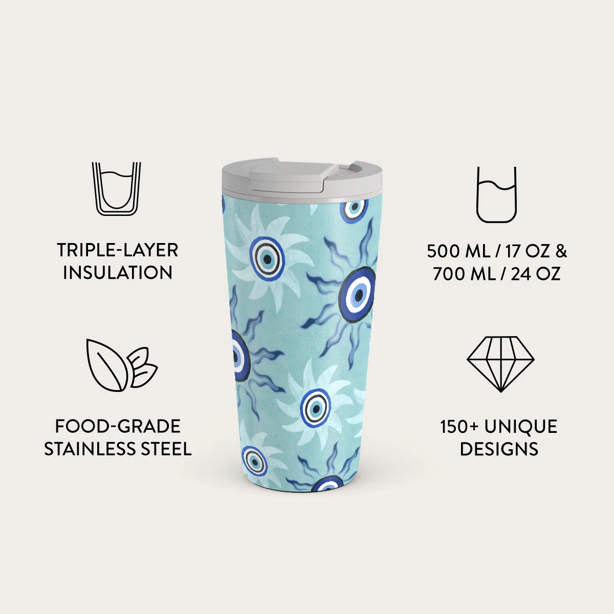 Blue Gaze - Travel Mug - Image 7