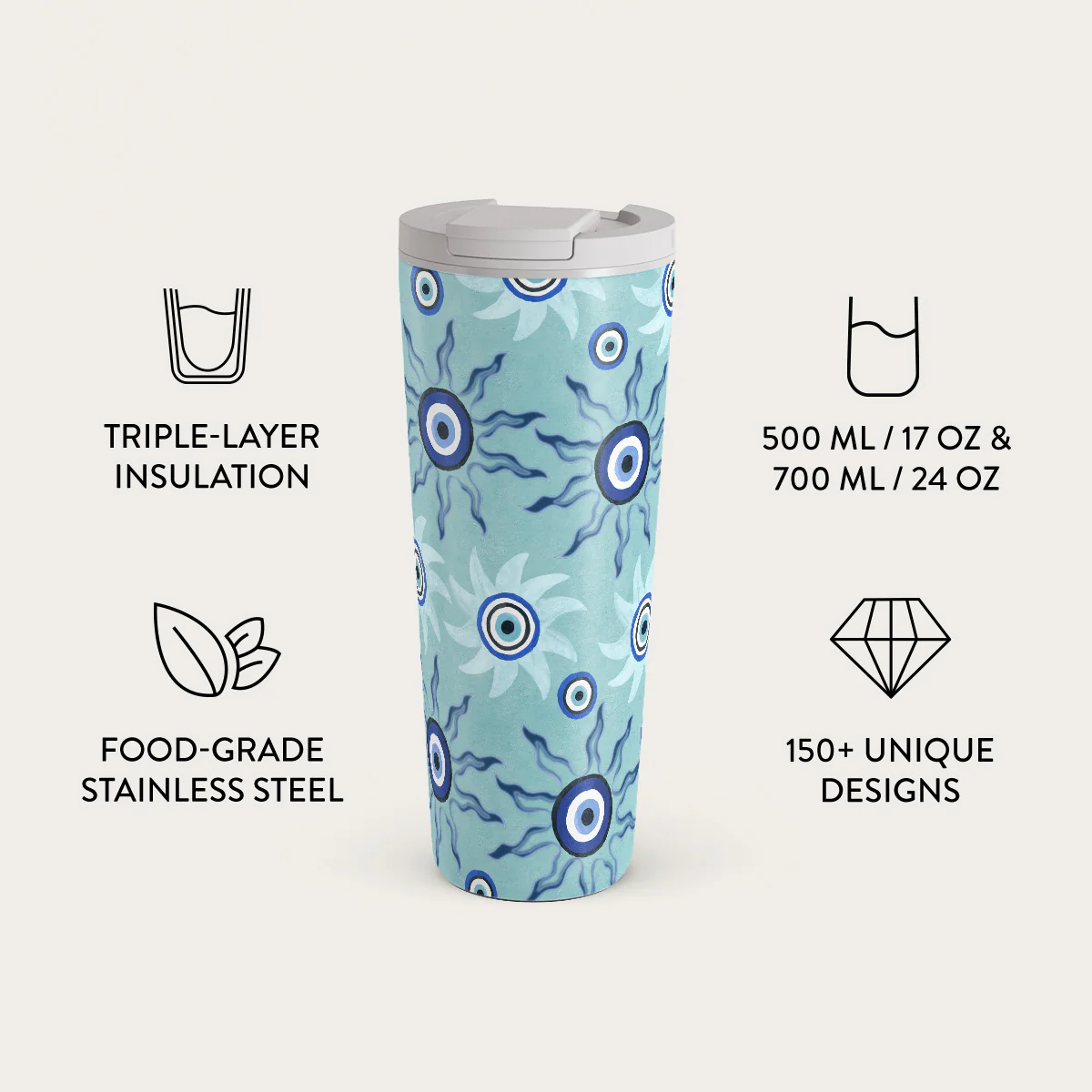 Blue Gaze - Travel Mug - Image 9