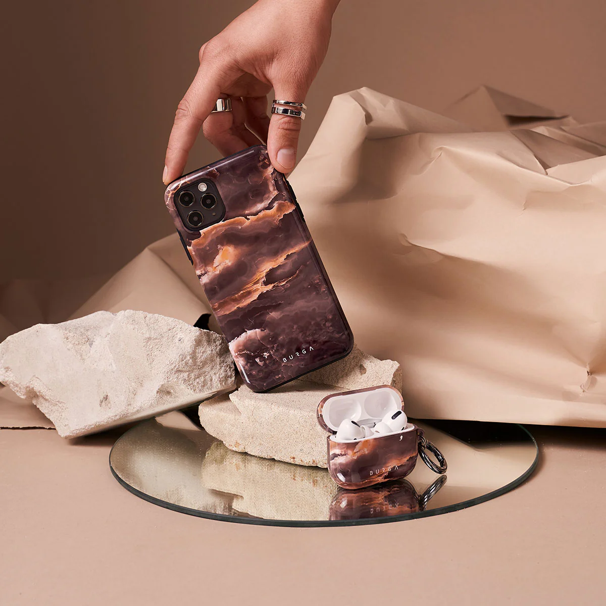 Fire Wood - Brown Marble Samsung Galaxy A37 5G Case - Image 9