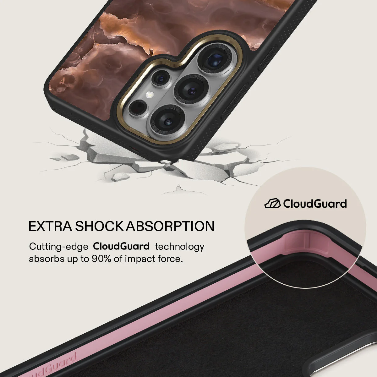 Fire Wood - Brown Marble Samsung Galaxy S26 Ultra Case - Image 7