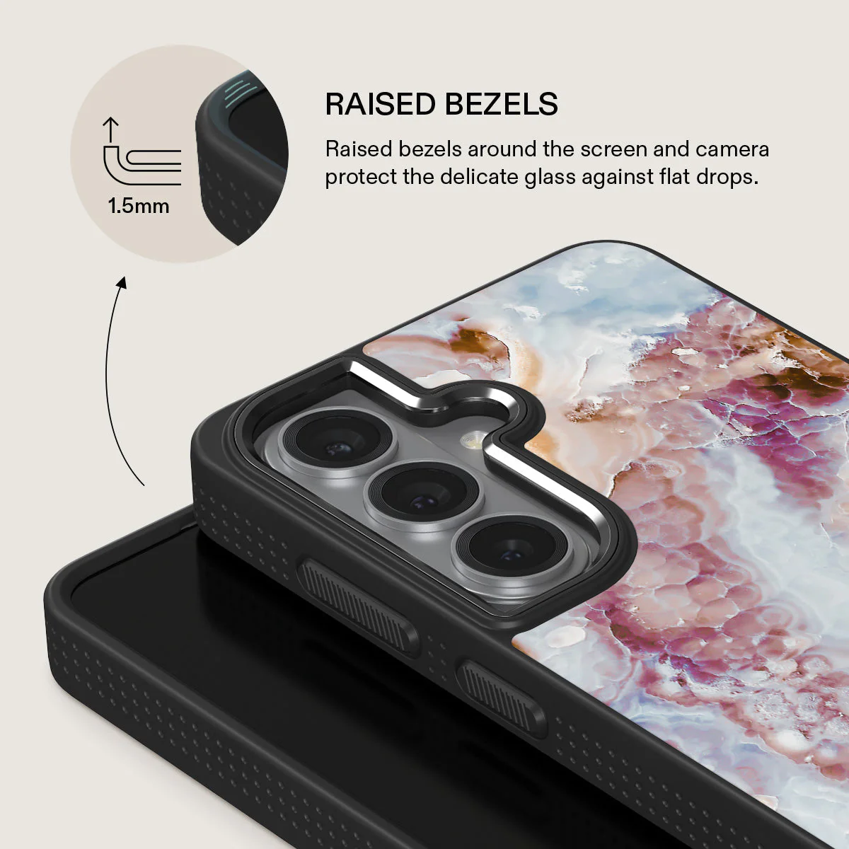 Frozen Leaves - Cute Marble Samsung Galaxy S26 Case - Image 15