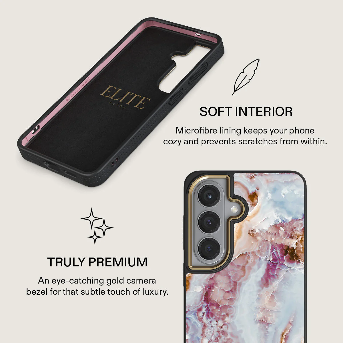 Frozen Leaves - Cute Marble Samsung Galaxy S26 Plus Case - Image 10