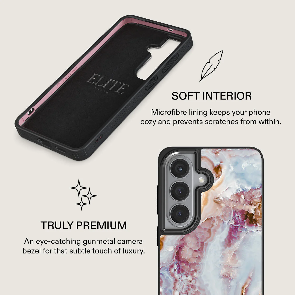 Frozen Leaves - Cute Marble Samsung Galaxy S26 Plus Case - Image 17