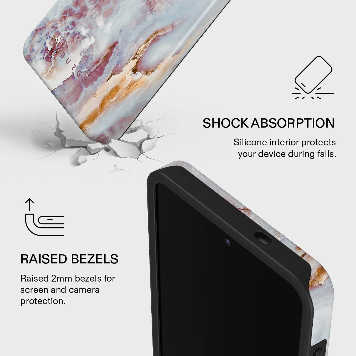 Frozen Leaves - Cute Marble Samsung Galaxy S26 Plus Case - Image 4