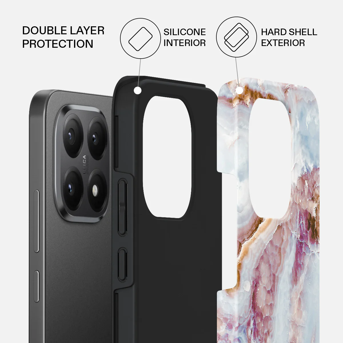Frozen Leaves - Cute Marble Xiaomi 15T Case - Image 2
