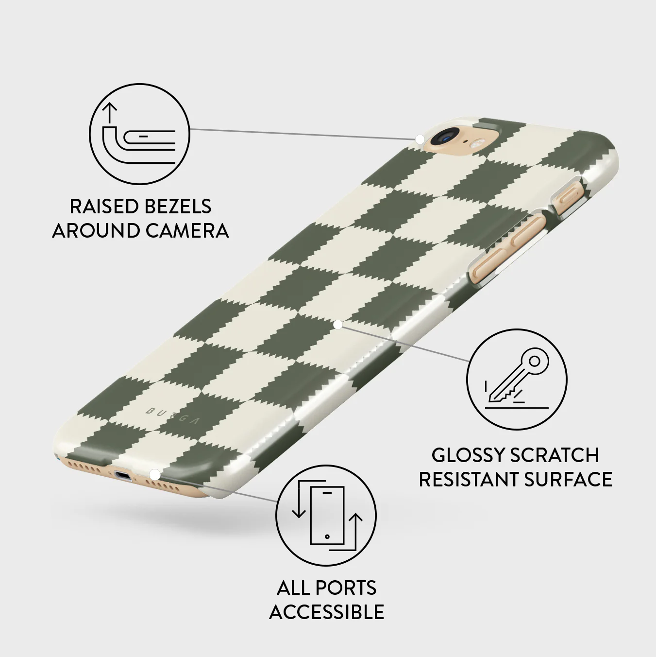 Retro Grid - iPhone SE (2020) Case - Image 3