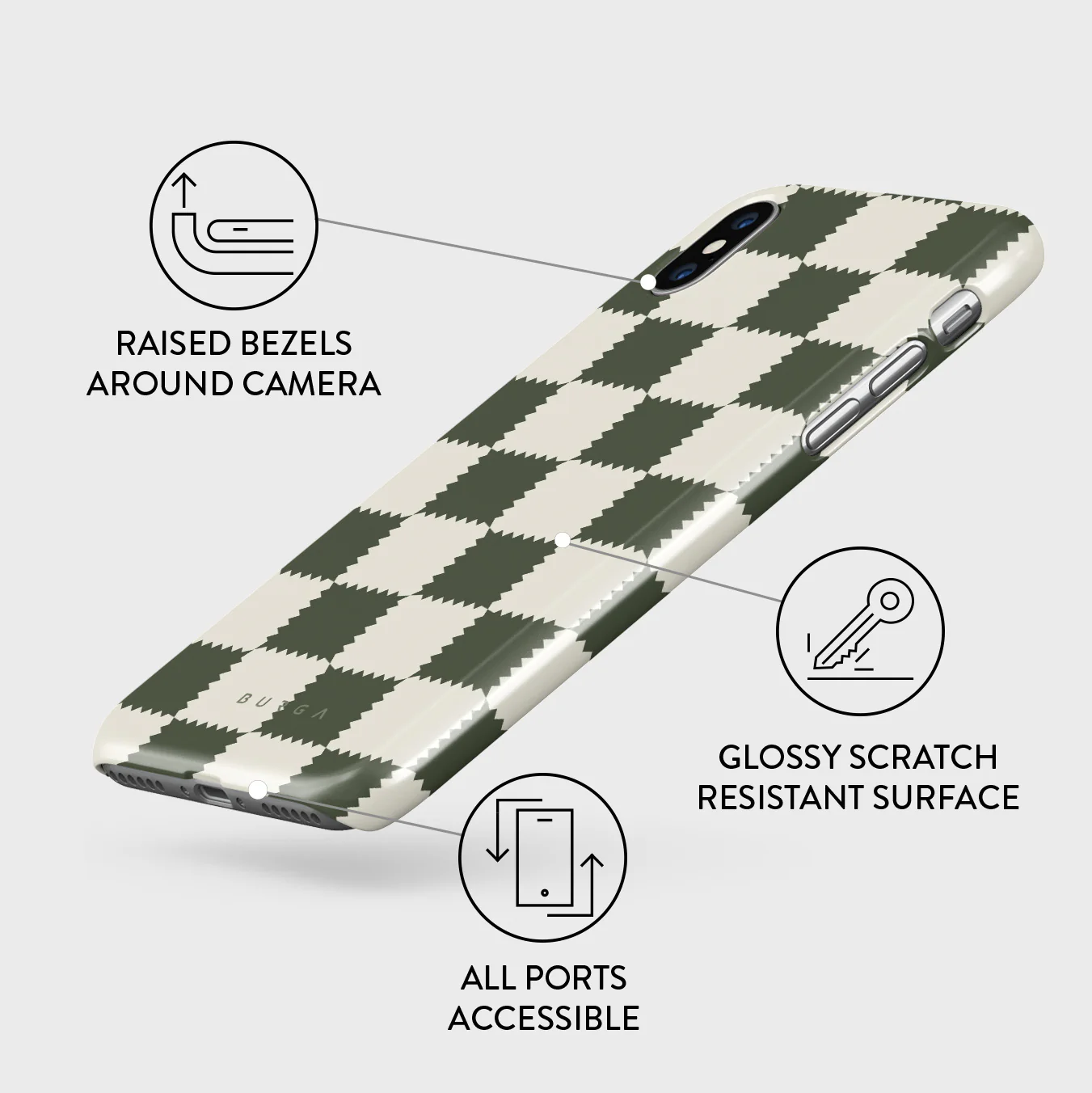 Retro Grid - iPhone X / XS Case - Image 3