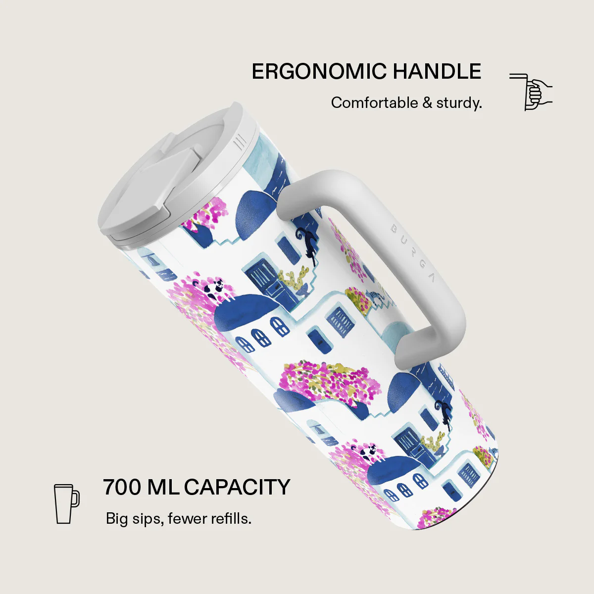 Santorini - EasyGrip Travel Mug - Image 2