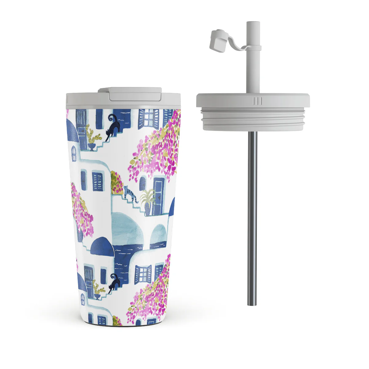 Santorini - Travel Mug - Image 3