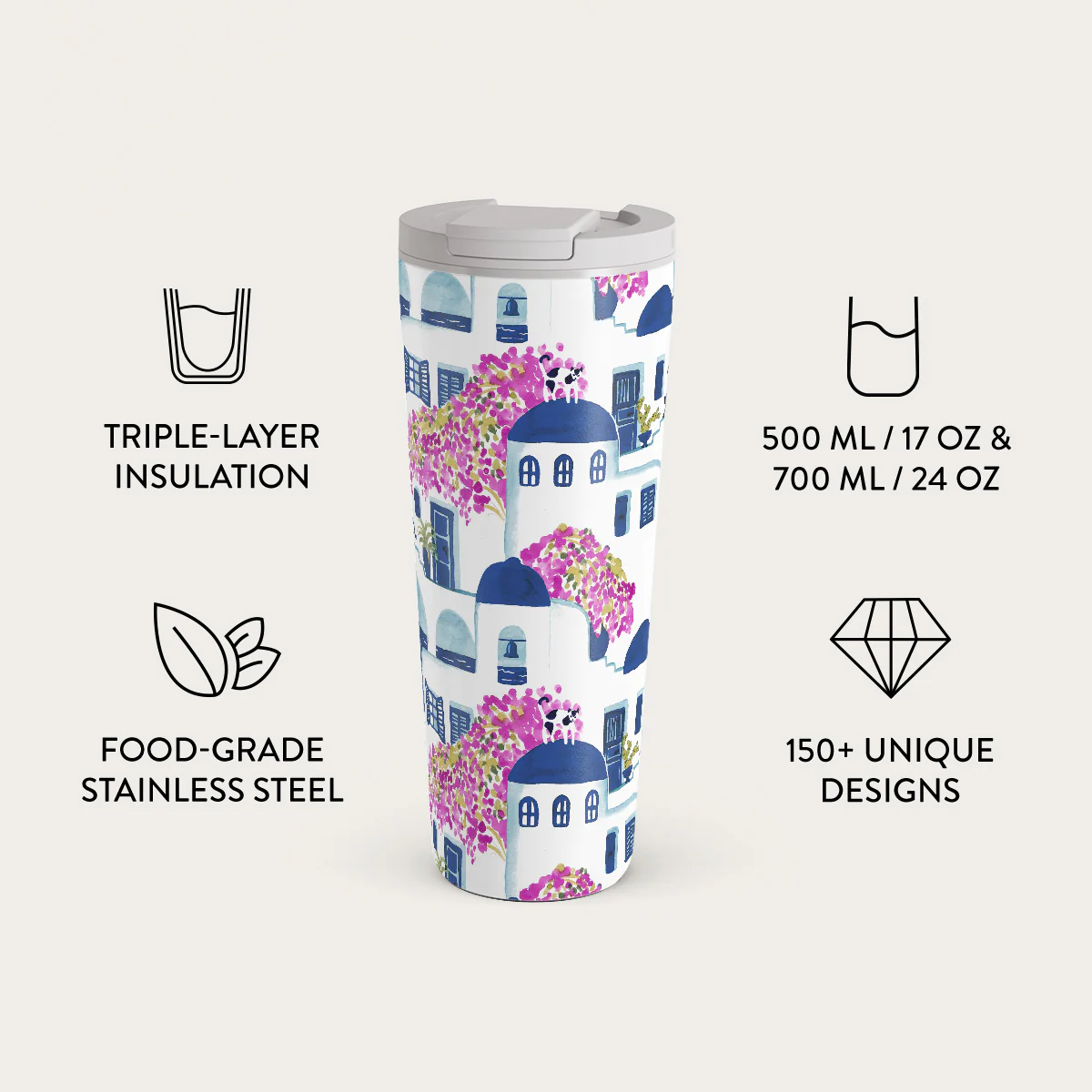 Santorini - Travel Mug - Image 9