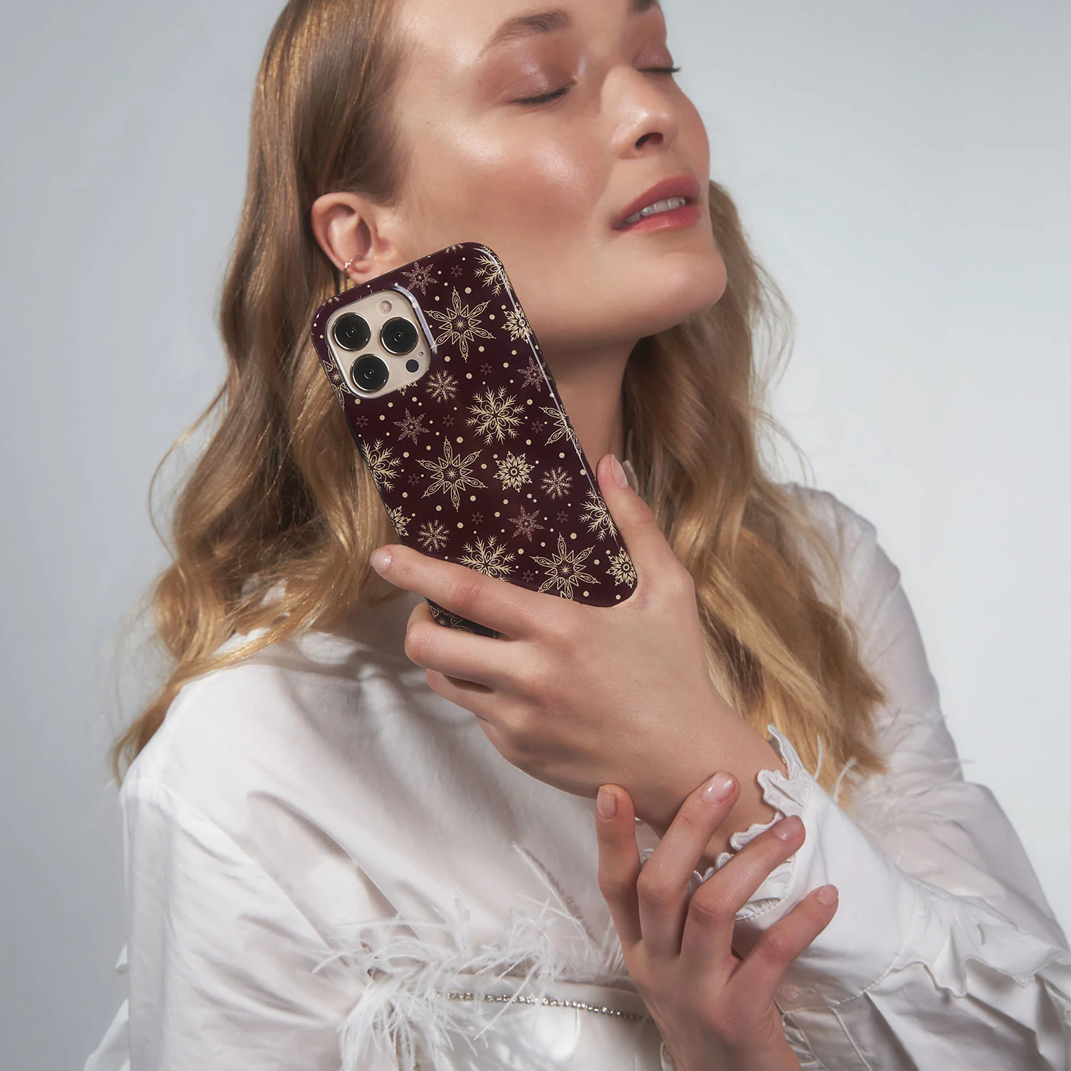 Sleeping Beauty - Snowflakes Samsung Galaxy A37 5G Case - Image 6