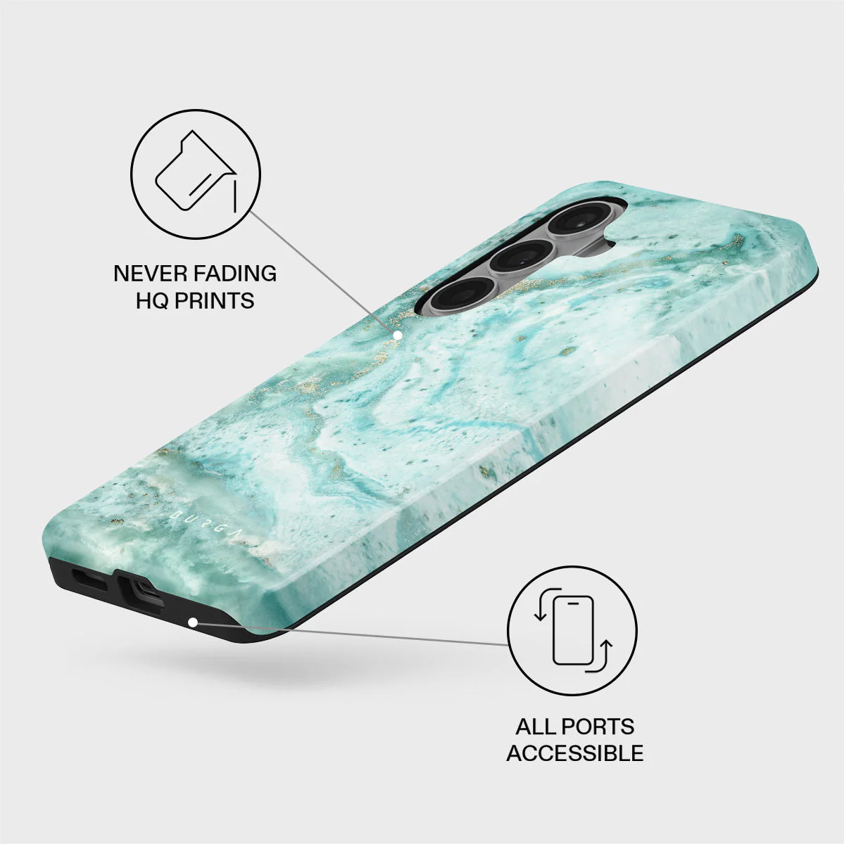 Uluwatu Waves - Teal Samsung Galaxy S26 Plus Case - Image 3