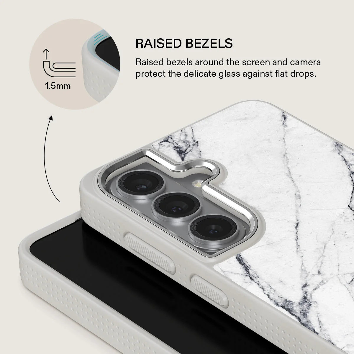 Satin White - Marble Samsung Galaxy S26 Case - Image 36