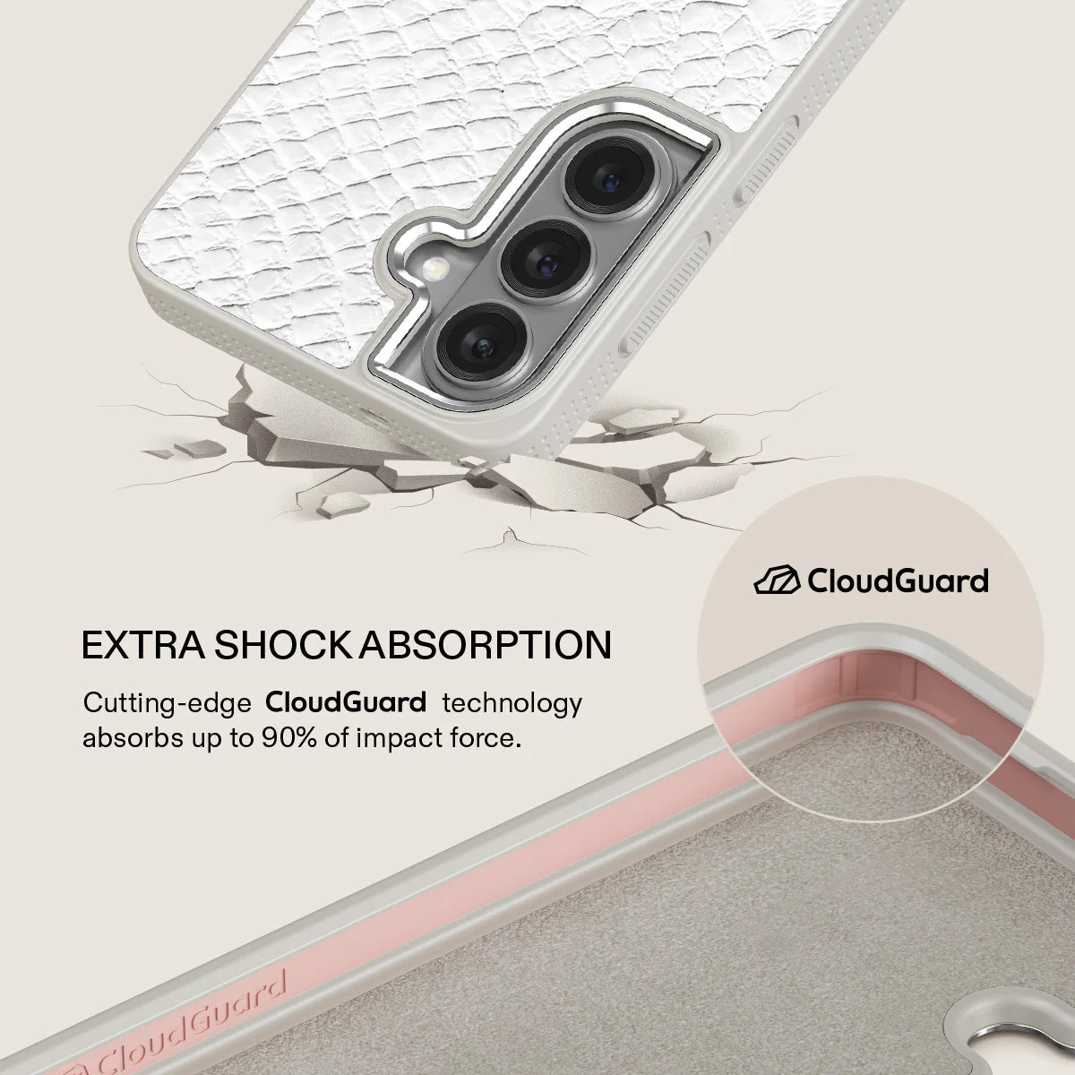 Glacial Desert - White Snakeskin Samsung Galaxy S26 Case - Image 35