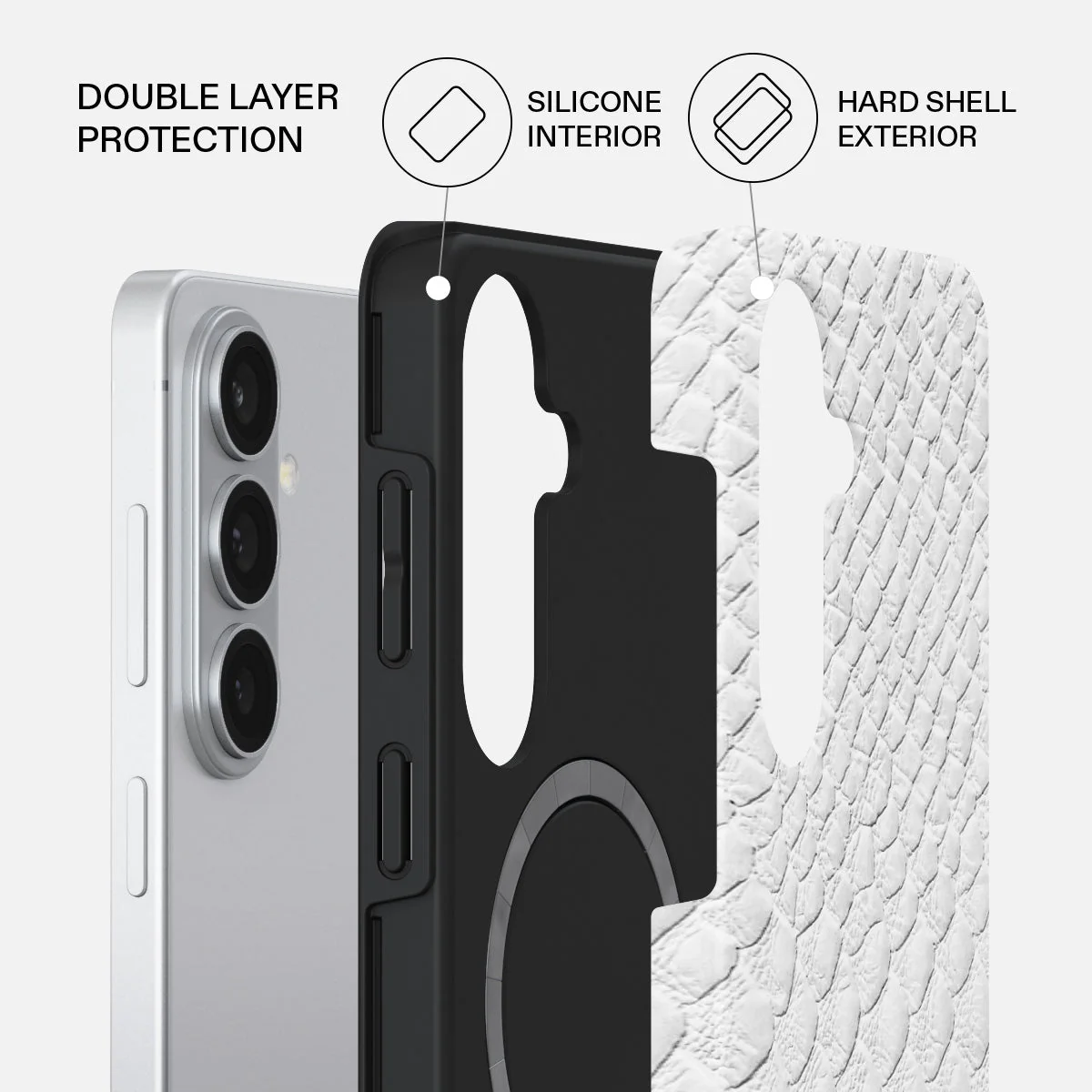 Glacial Desert - White Snakeskin Samsung Galaxy S26 Plus Case - Image 2