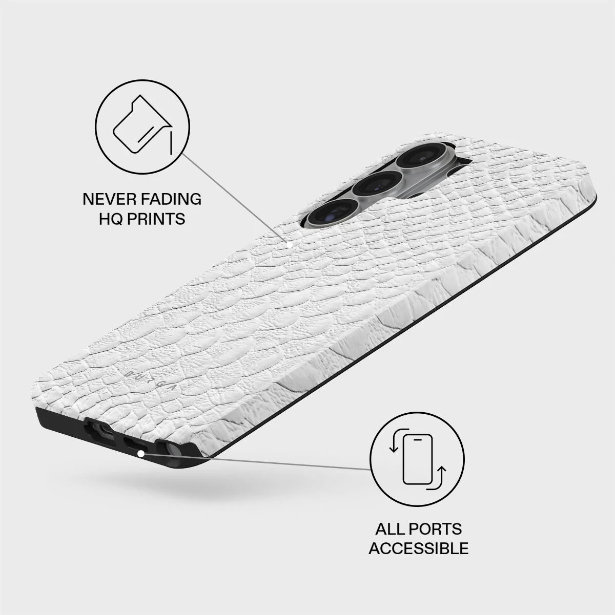 Glacial Desert - White Snakeskin Samsung Galaxy S26 Ultra Case - Image 3