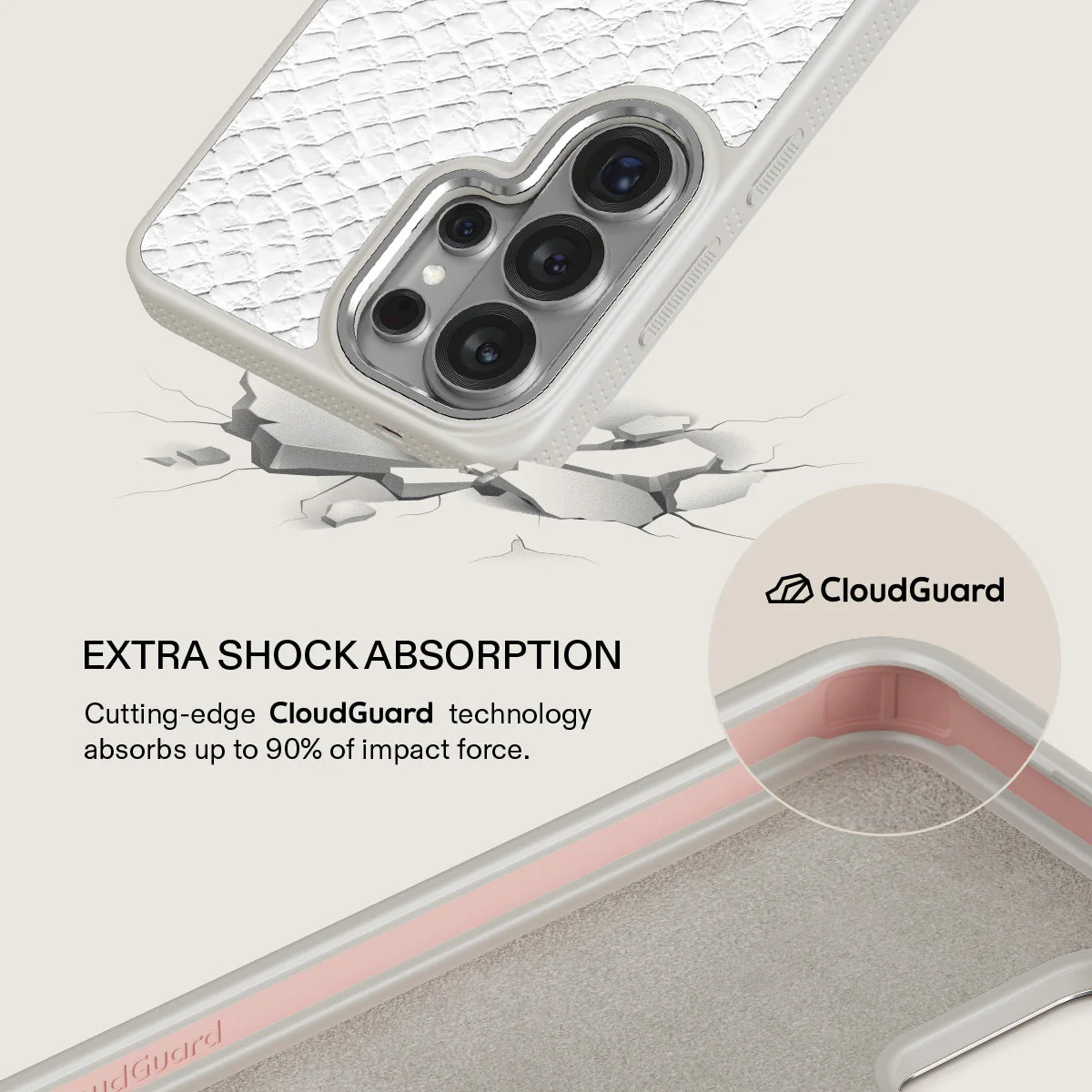 Glacial Desert - White Snakeskin Samsung Galaxy S26 Ultra Case - Image 35