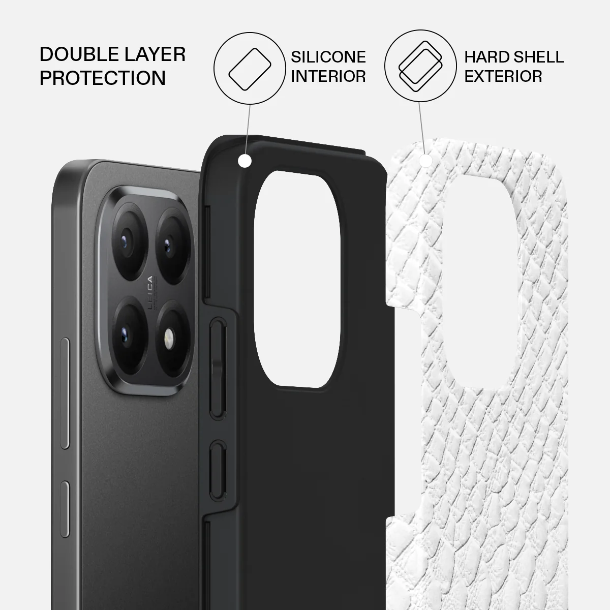 Glacial Desert - White Snakeskin Xiaomi 15T Case - Image 2