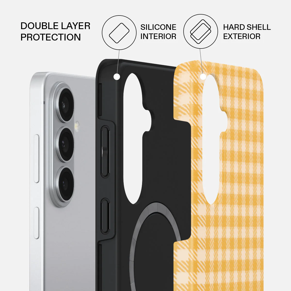 Tuscan Sun - Yellow Plaid Samsung Galaxy S26 Plus Case - Image 2