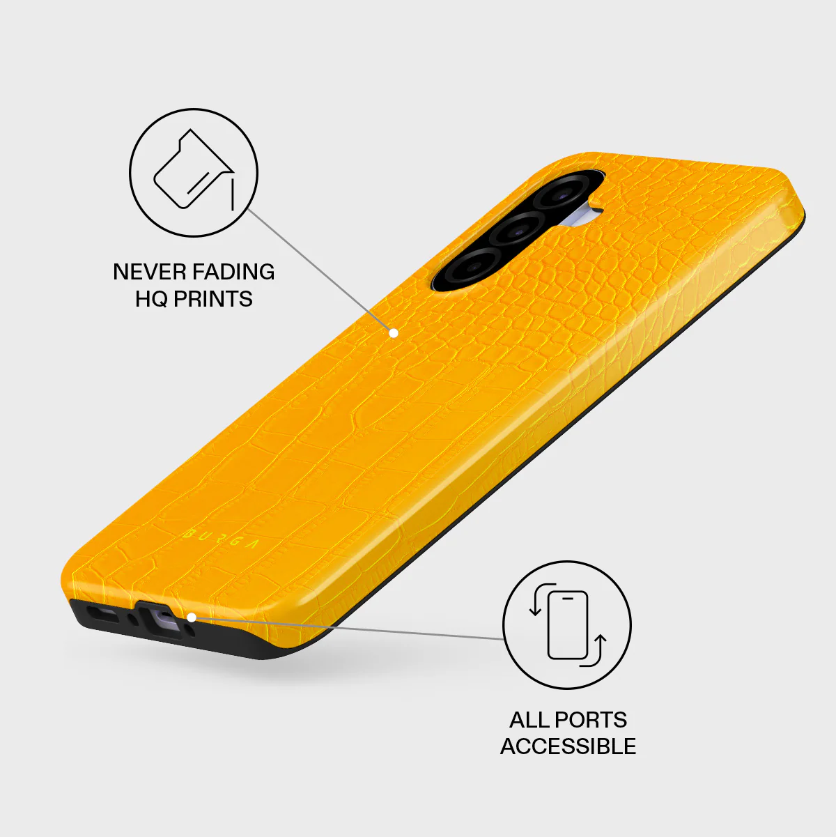 Canary Yellow - Snake Skin Samsung Galaxy A37 5G Case - Image 3