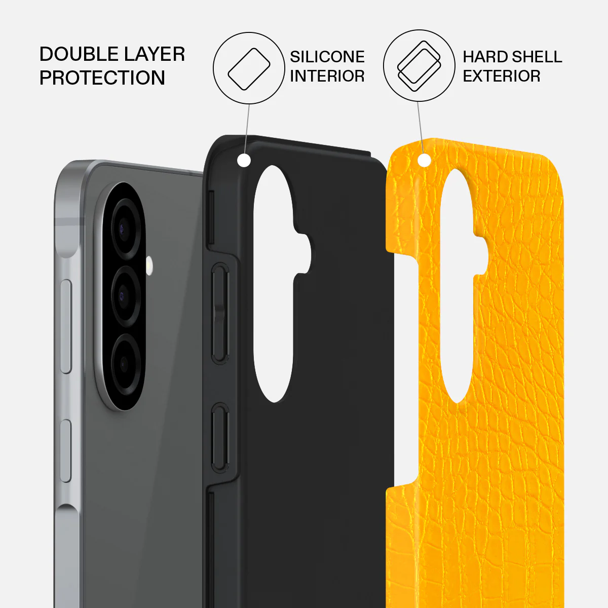 Canary Yellow - Snake Skin Samsung Galaxy A57 5G Case - Image 2